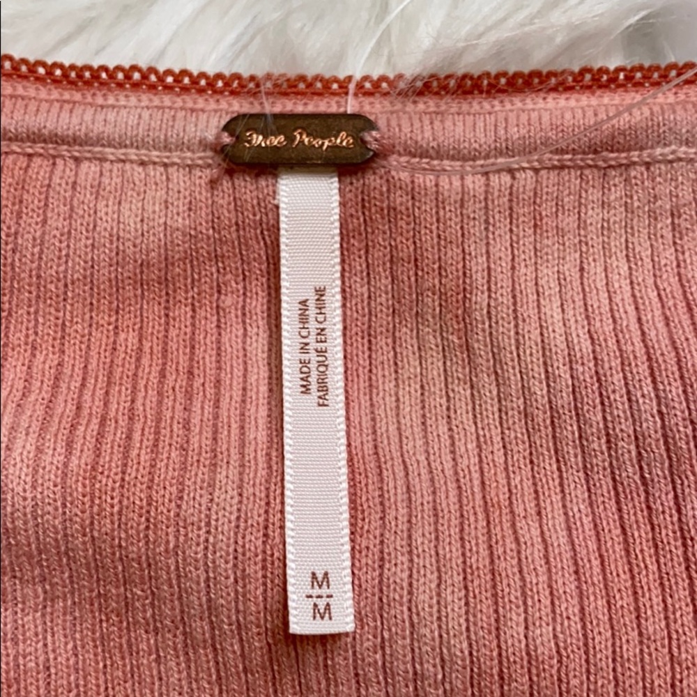 Free People Peach/Pink  Combo Shirt w/ Buttons - Picture 6 of 6